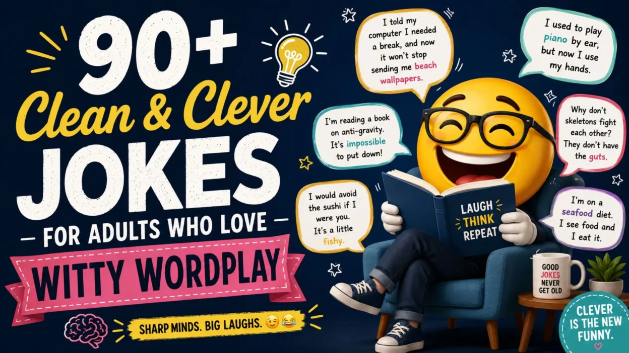 90+ Clean & Clever Jokes for Adults Who Love Witty Wordplay 🧠😂