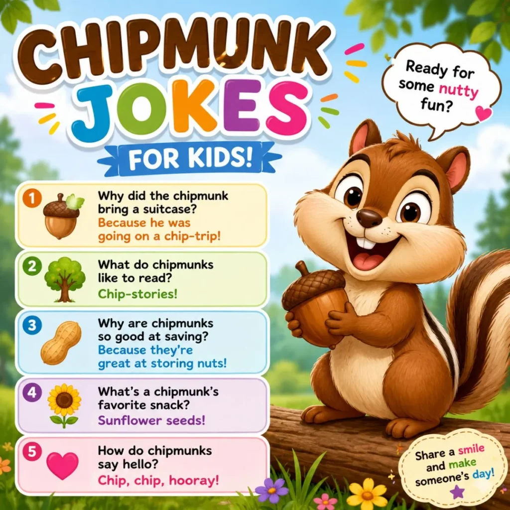 Chipmunk Jokes for Kids (Classroom Safe)