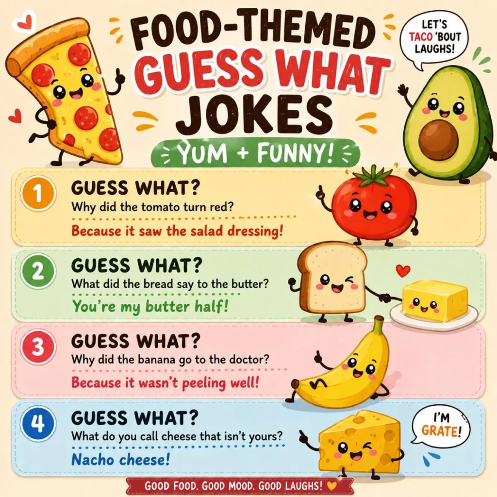 🍕 Food-Themed Guess What Jokes (Yum + Funny)