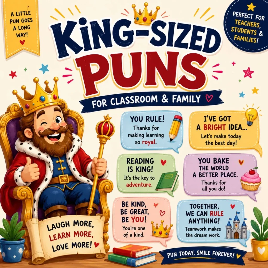🎭 King-Sized Puns for Classroom & Family