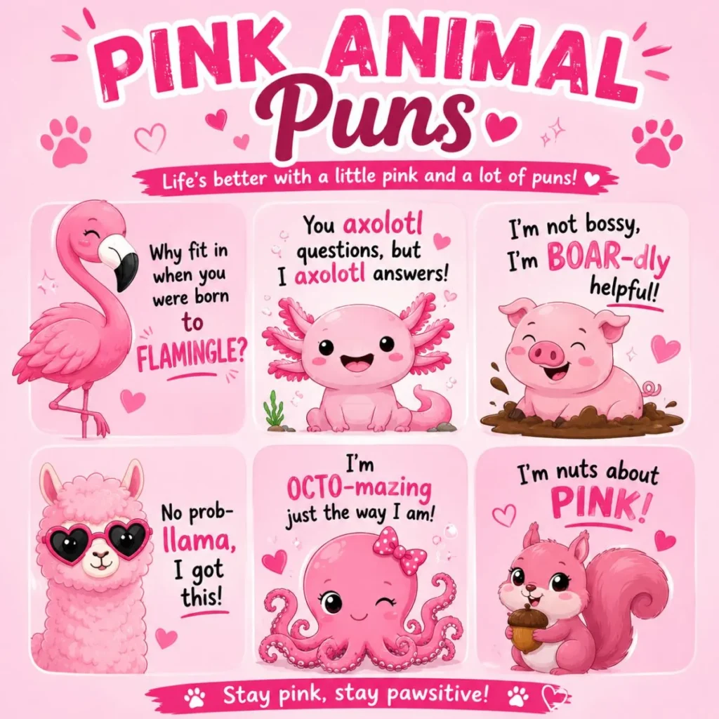 Pink Animal Puns