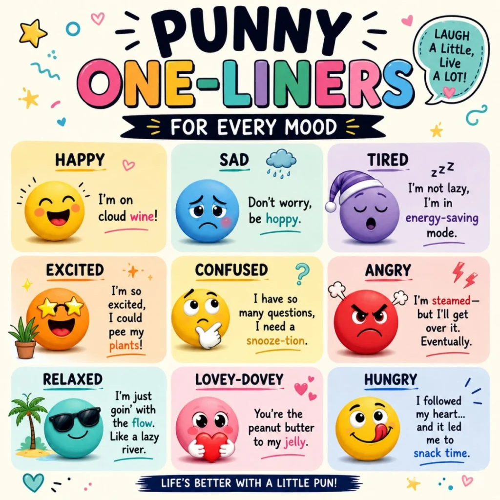 Punny One-Liners for Every Mood 😂