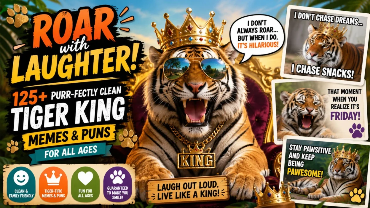 ROAR with Laughter 125 Purr-fectly Clean Tiger King Memes & Puns for All Ages