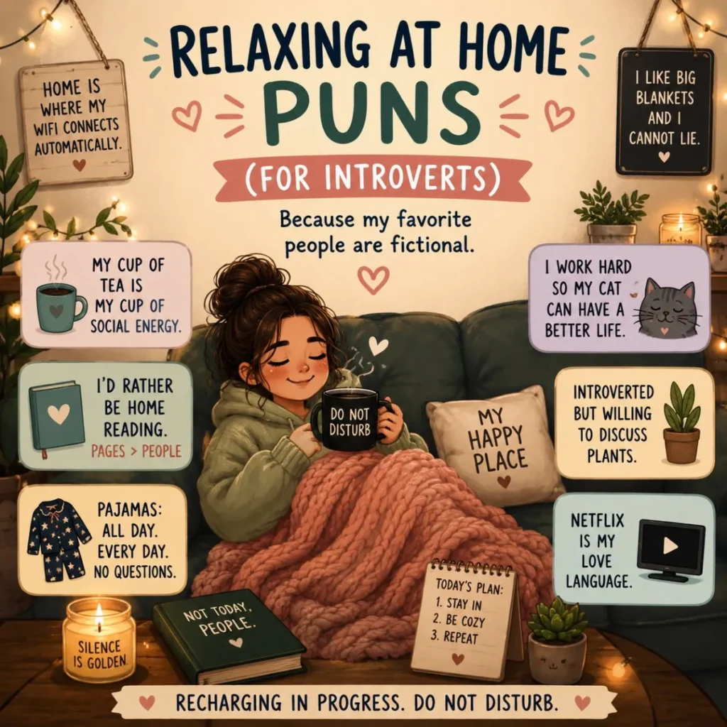🛋️ Relaxing at Home Puns (For Introverts)