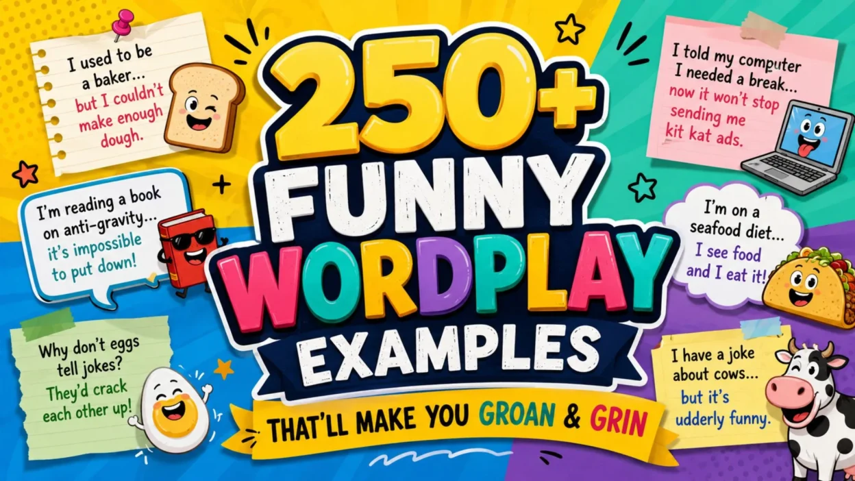 250 funny wordplay examples that'll make you groan grin.