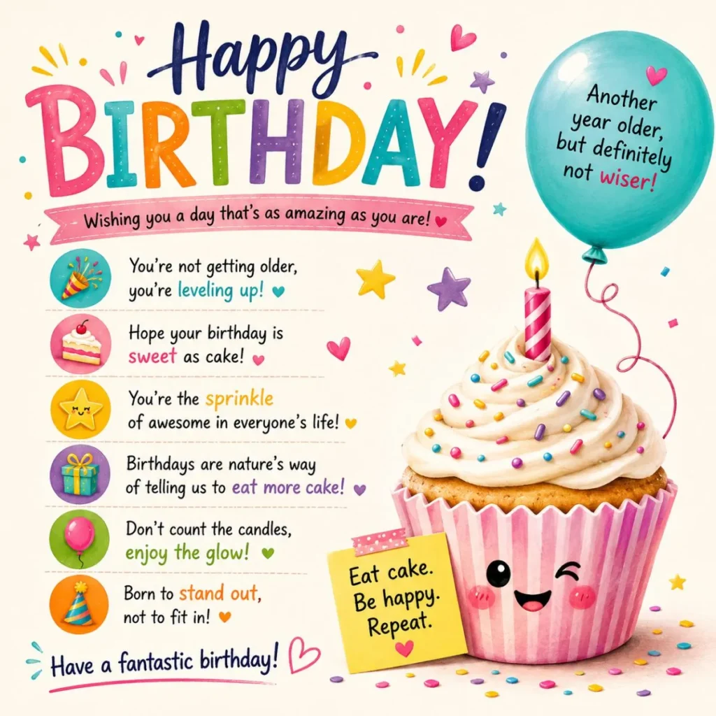 🎁 Birthday Card Messages (Puns Included)