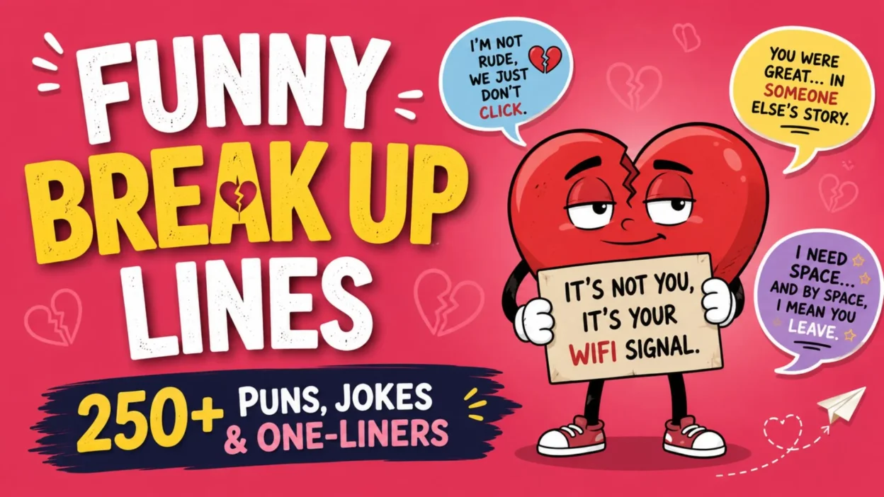 Funny Breakup Lines: 250+ Puns, Jokes, and One-Liners