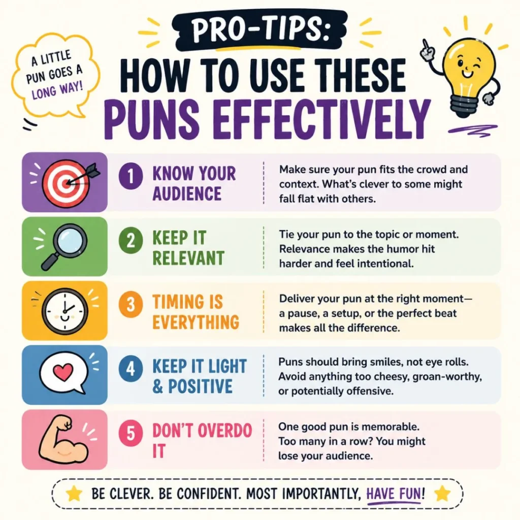 💡 Pro-Tips: How to Use These Puns Effectively