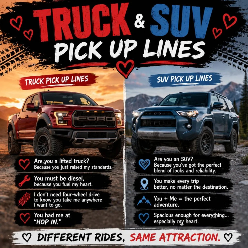 🚙 Truck and SUV Pick-Up Lines