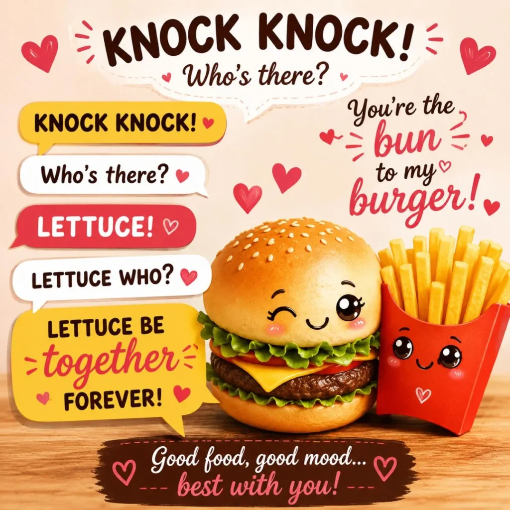 🍔 Food-Themed Flirty Knock-Knock Jokes