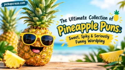 Cheerful pineapple with sunglasses for a sweet and funny pineapple puns collection